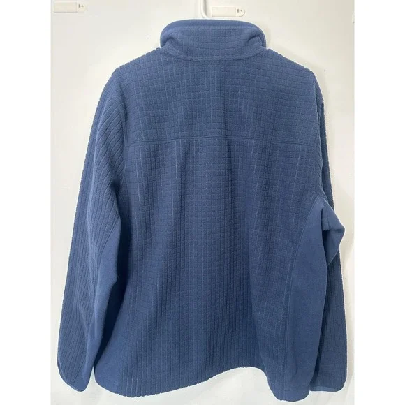 LL Bean Mountain Classic Windproof Fleece Quater Zip Jacket Blue Mens XL - Picture 3 of 6
